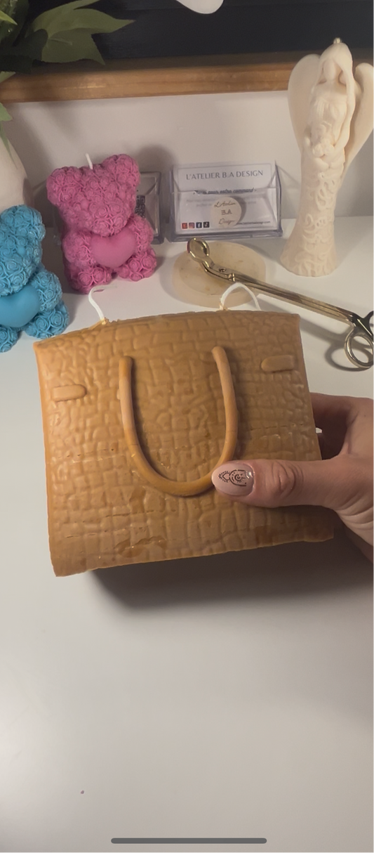 Bougie sac à main crocodile