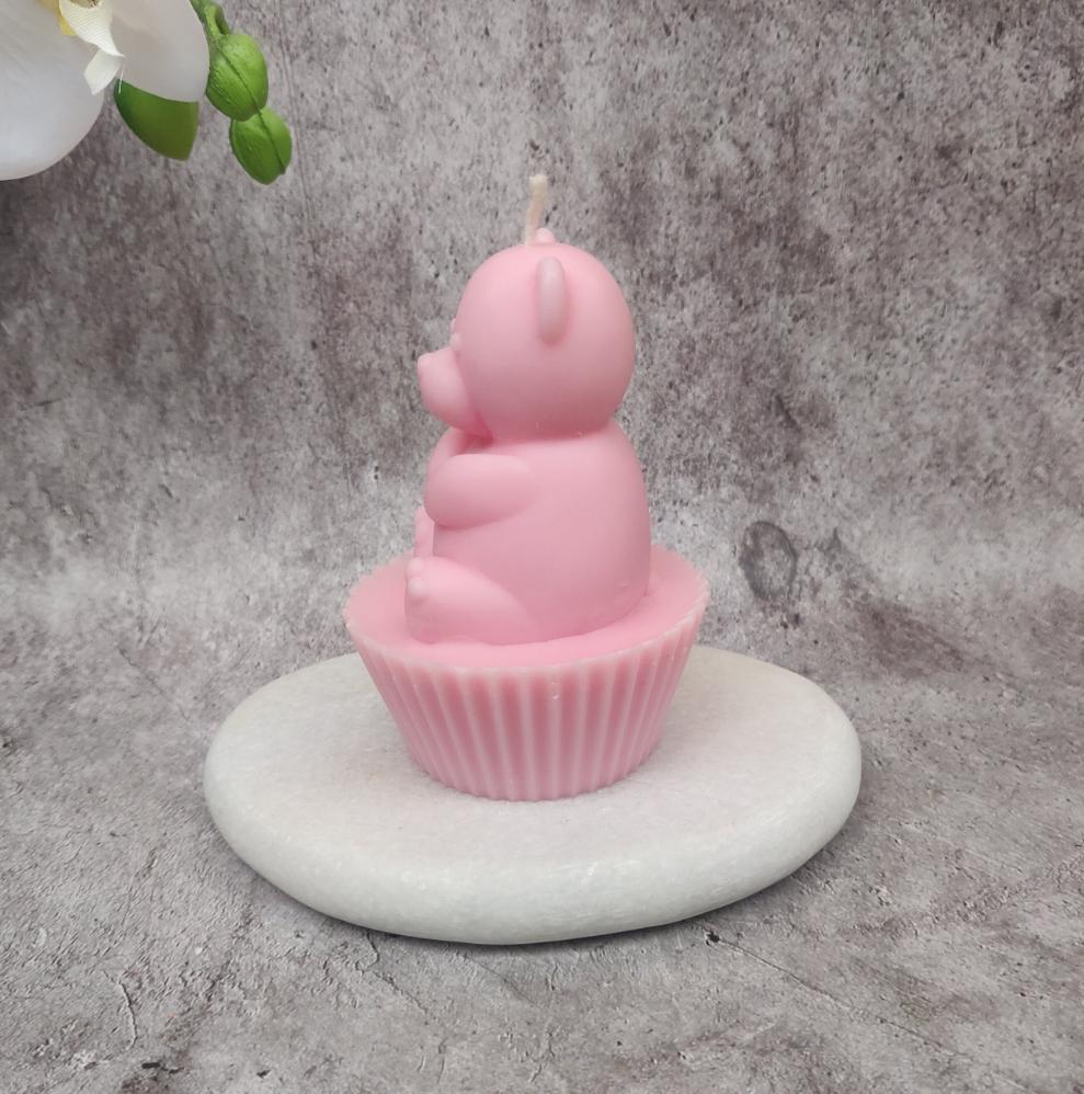Bougie cupcake ourson