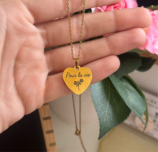 Collier cœur à graver